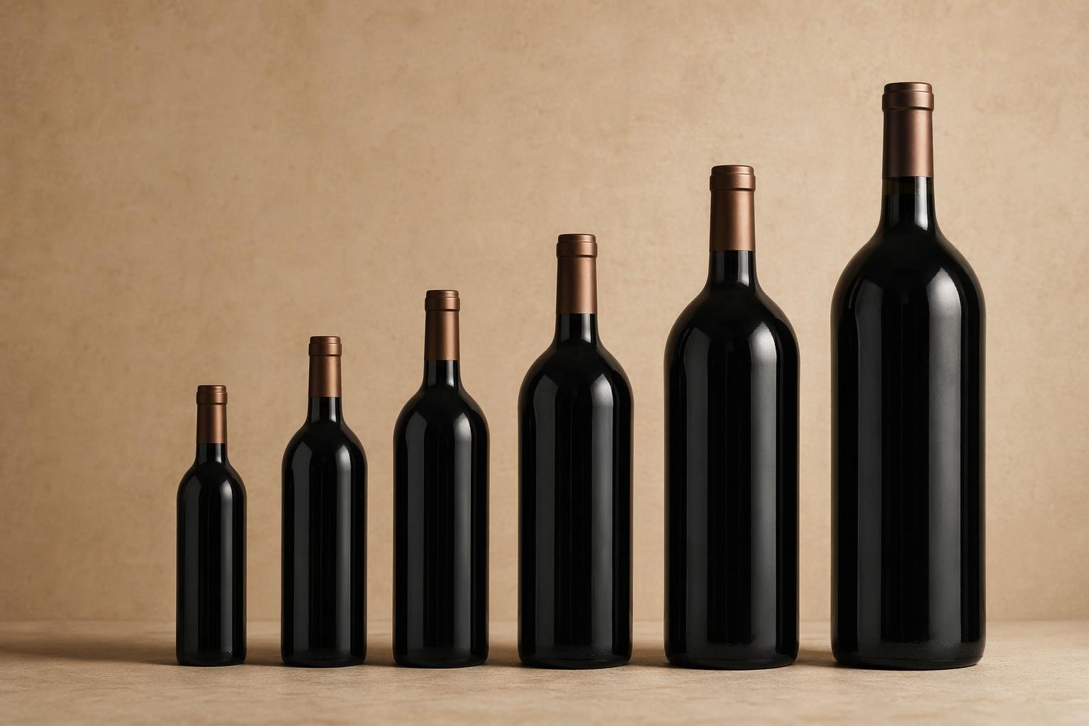 Tailles des bouteilles de vin, du quart au Nabuchodonosor